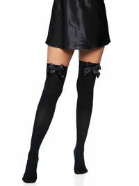 Bow Opaque Thigh High One Size
