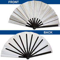 Glitter Silver X-Large Hand Fan