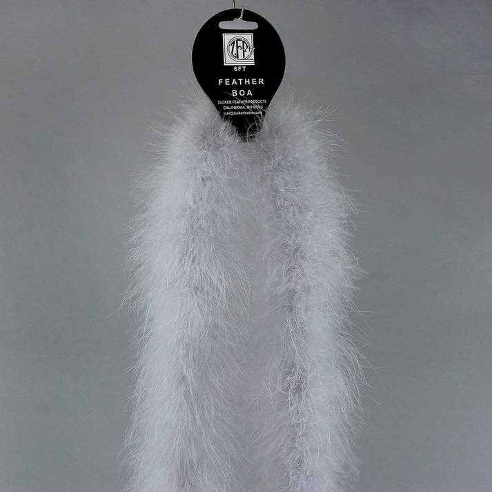 Marabou Feather Boa - Mediumweight - Silver