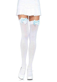 Bow Opaque Thigh High One Size