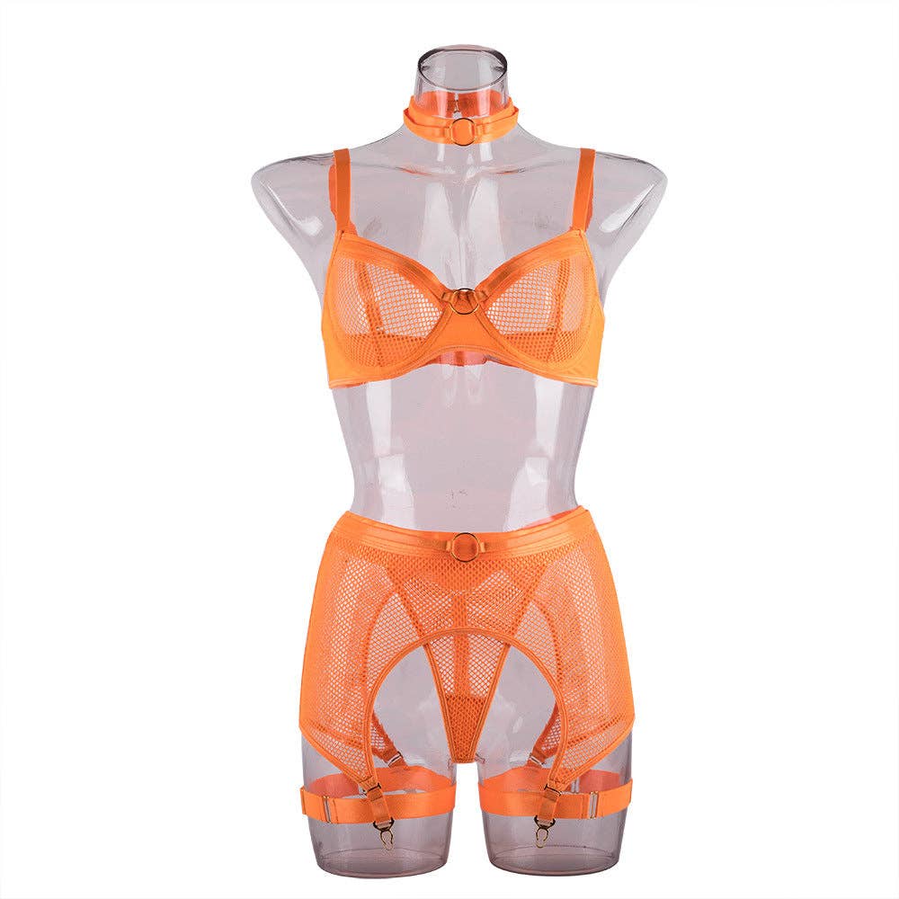 See Through Set with Garter Shorts