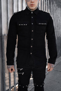 Wreckage Studded Shoulder Shirt