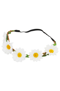 Artificial Daisy Floral Crown Elastic Headband