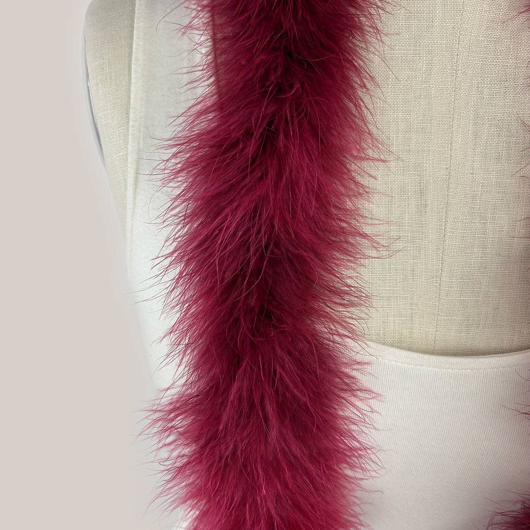 Full Marabou Feather Boa - Burgundy