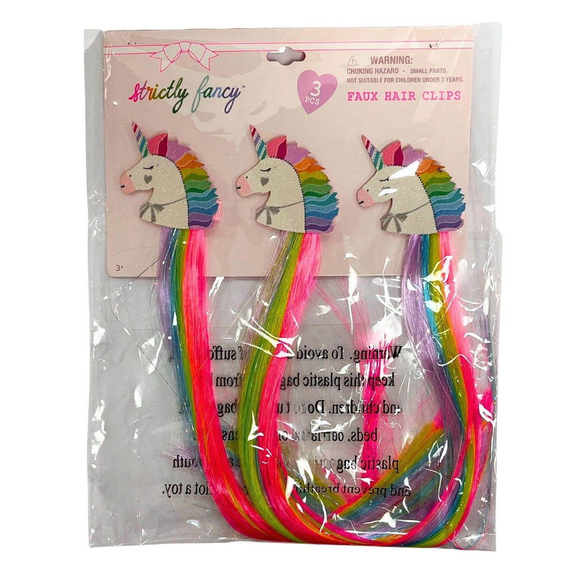 3 Pack Faux Hair Clips