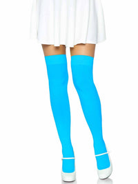 Luna Thigh High Stockings: Neon Green / One Size