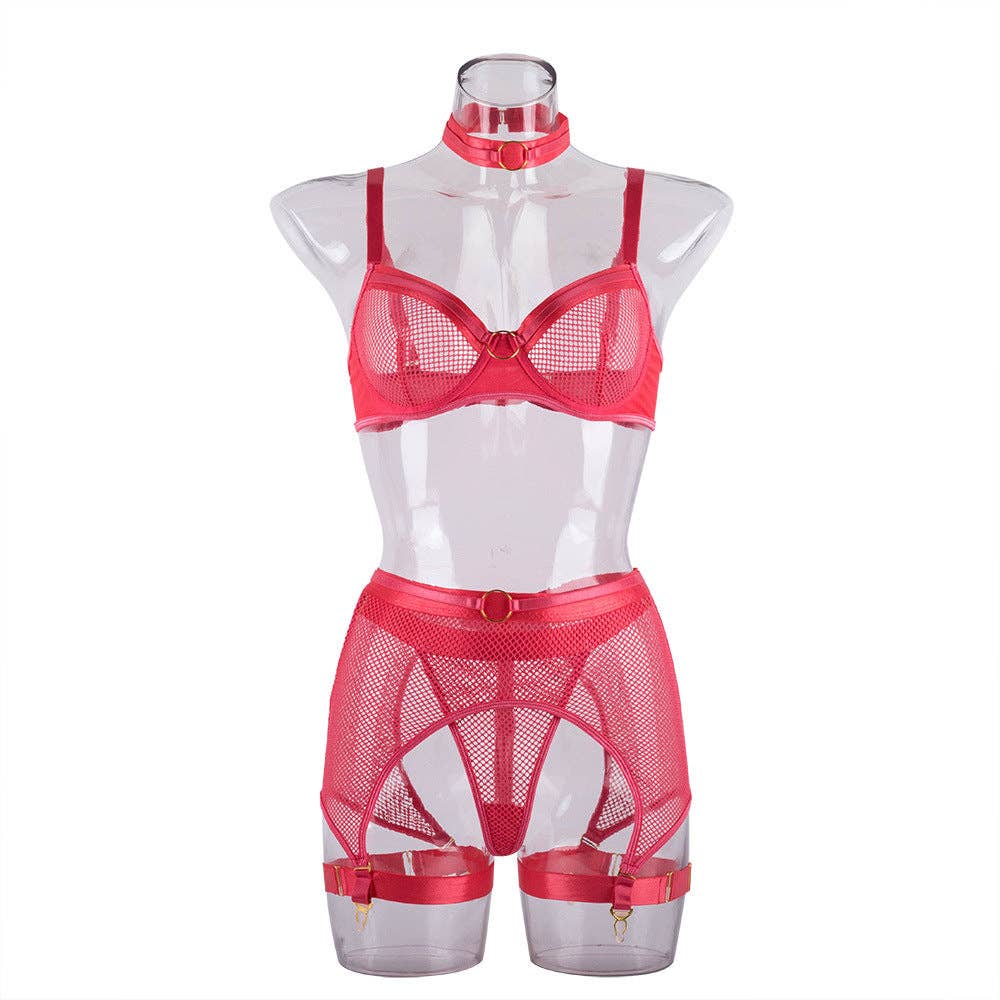 See Through Set with Garter Shorts
