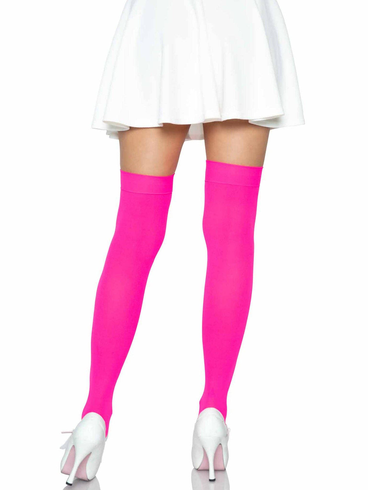 Luna Thigh High Stockings: Neon Pink / One Size