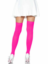 Luna Thigh High Stockings: Neon Green / One Size