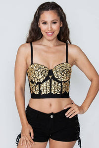 Silver black Bustier