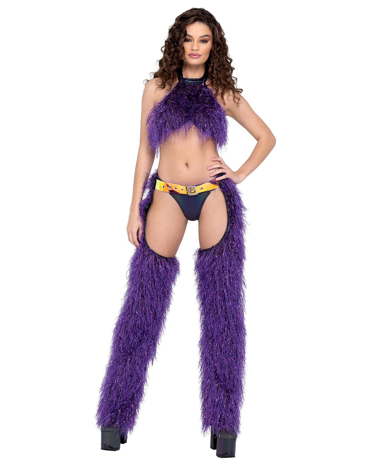 Faux-Fur Halter Top