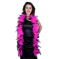 Chandelle Boa - Lightweight - Tipped - Shocking Pink/Black - 2 yards (6 ft)