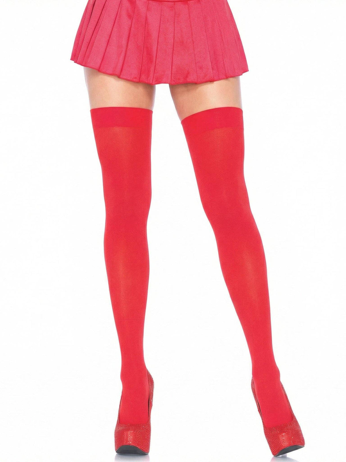 Luna Thigh High Stockings: Neon Green / One Size
