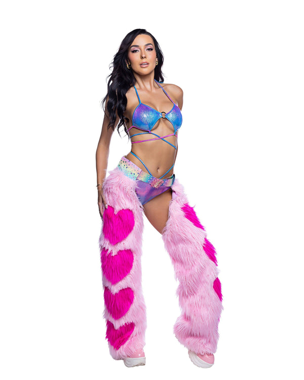 Faux Fur Heart Chaps