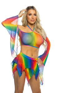 Rainbow Mesh Top