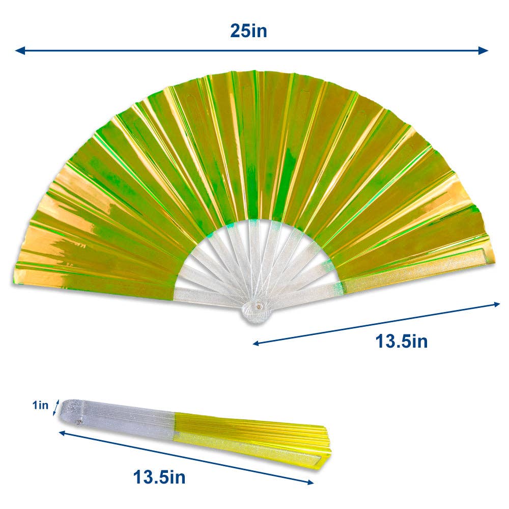 Iridescent Neon Green X-Large Fan