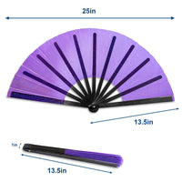 Transparent Glitter Purple X-Large Hand Fan