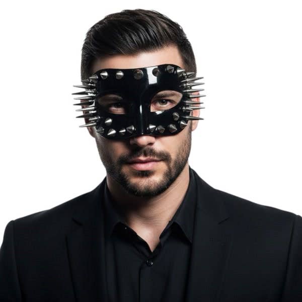 Black Spikes Half Face Mask