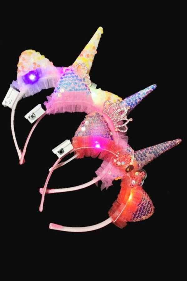 Unicorn Princess Sequins LED Light-Up Hairband