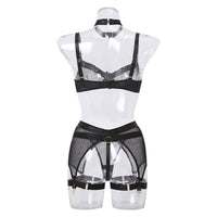 See Through Set with Garter Shorts