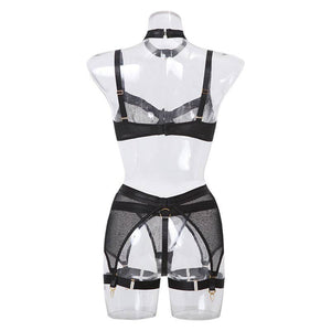 See Through Set with Garter Shorts