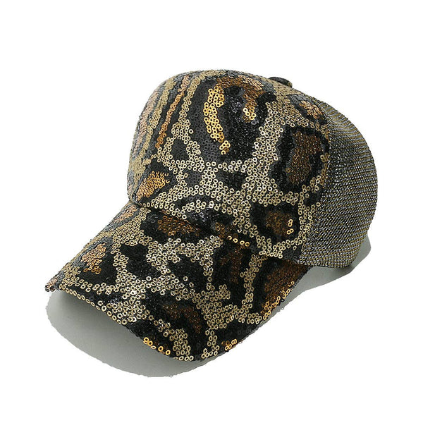 Party sequin leopard hat baseball cap