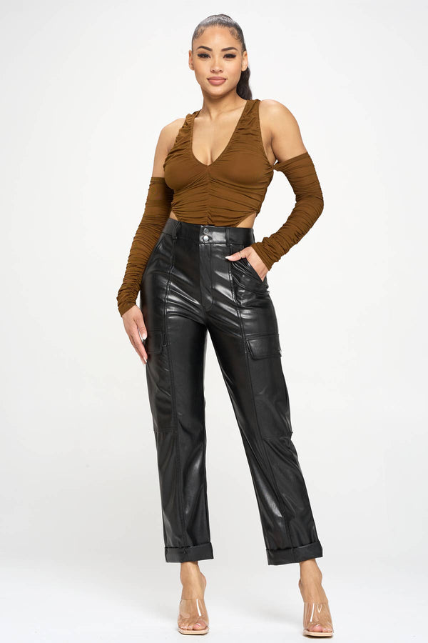 High leg cut mesh bodysuit