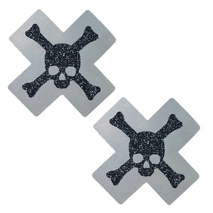 POISON Reflective & Black Glitter X Factor Nipple Cover Pasties