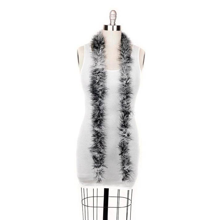Marabou Feather Boa - Mediumweight - White/Black
