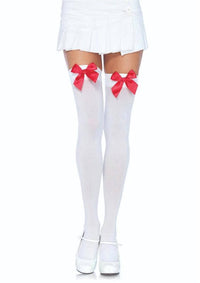 Bow Opaque Thigh High One Size