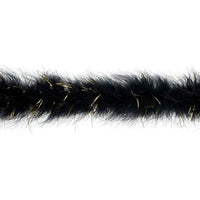 Full Marabou Feather Boa with Lurex - Black/Gold Lurex