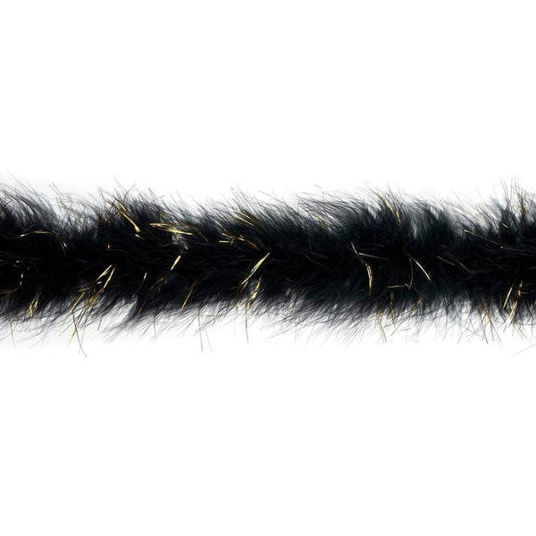 Full Marabou Feather Boa with Lurex - Black/Gold Lurex