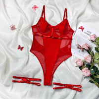 Backless Bodysuit with Garters