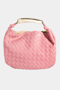 Faux Leather Basket Weave Handbag
