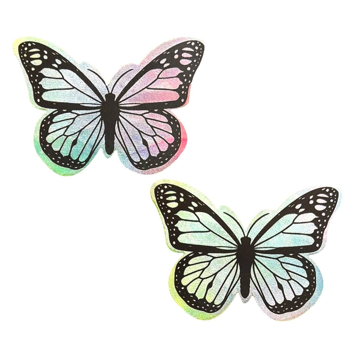 Rainbow Sherbet Tie Dye Velvet UV Butterfly Nipple Cover Pasties