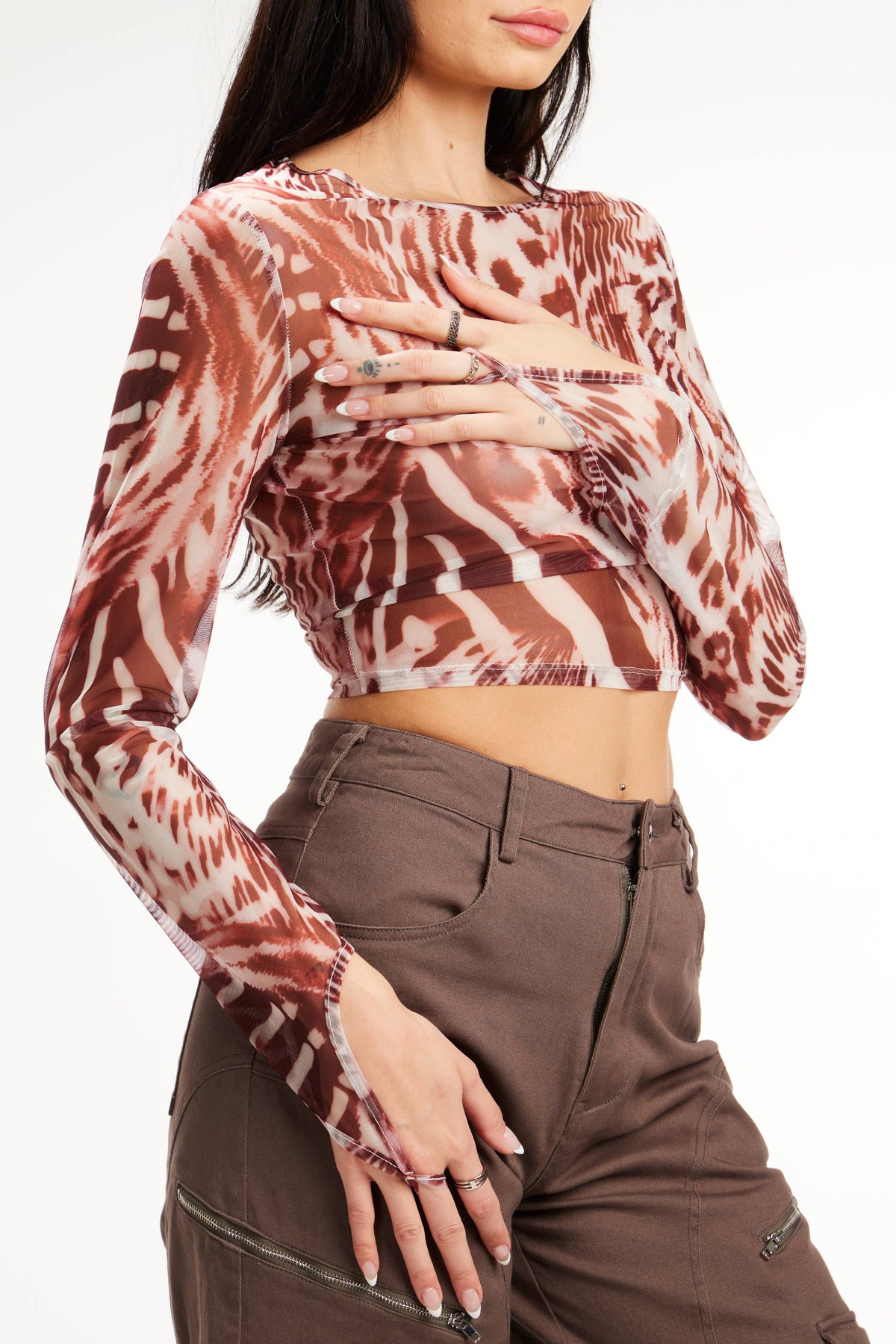 Sheer Long Sleeve Top