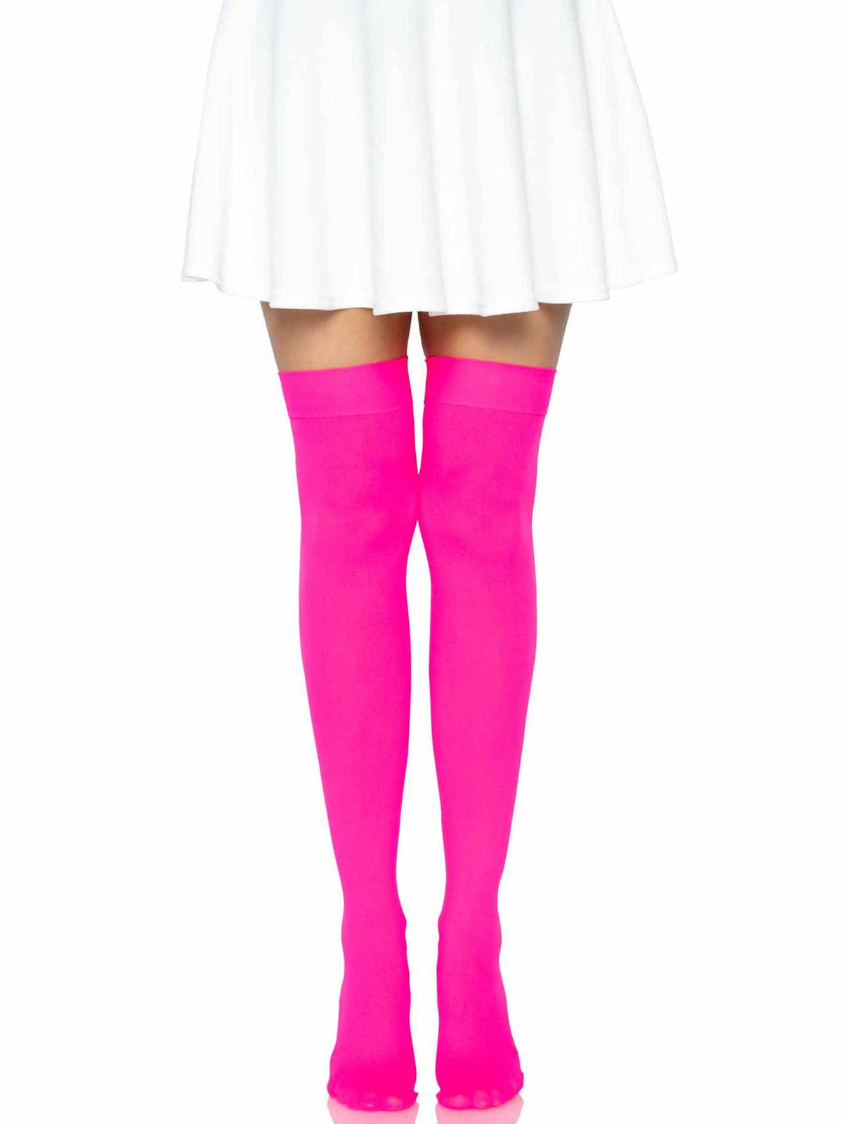 Luna Thigh High Stockings: Neon Pink / One Size