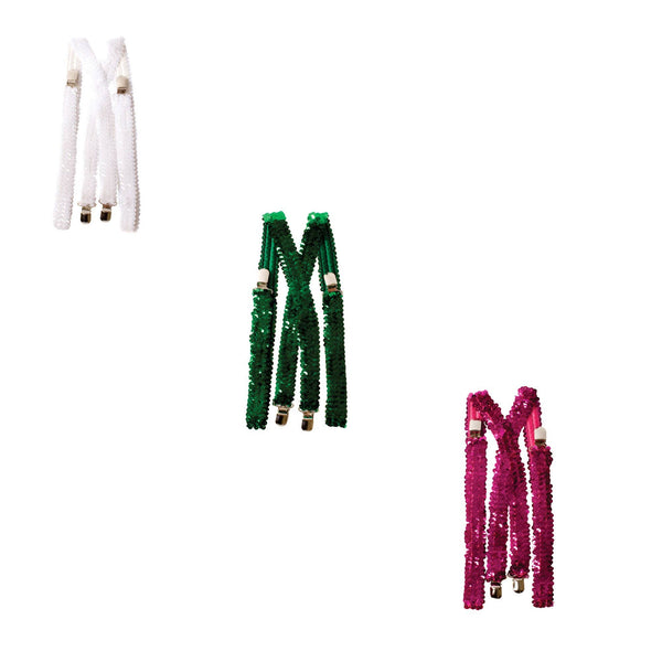 White Sequined Suspenders