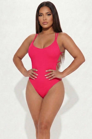 Sexy Solid Color Crisscross Back V-neck Bodysuit