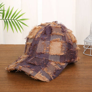 Frayed Plaid Baseball Cap