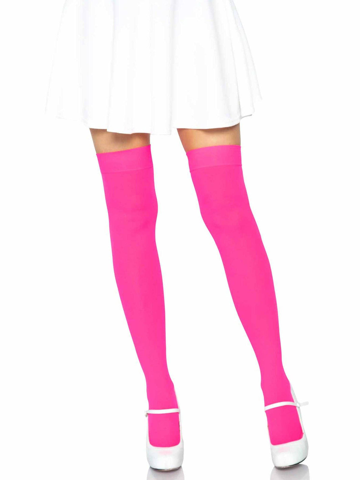 Luna Thigh High Stockings: Neon Pink / One Size