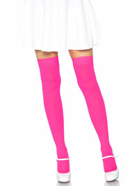 Luna Thigh High Stockings: Neon Pink / One Size
