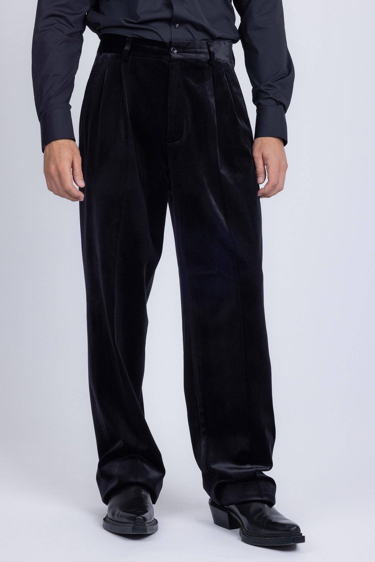 Men's Velvet Flare Stretch Pants