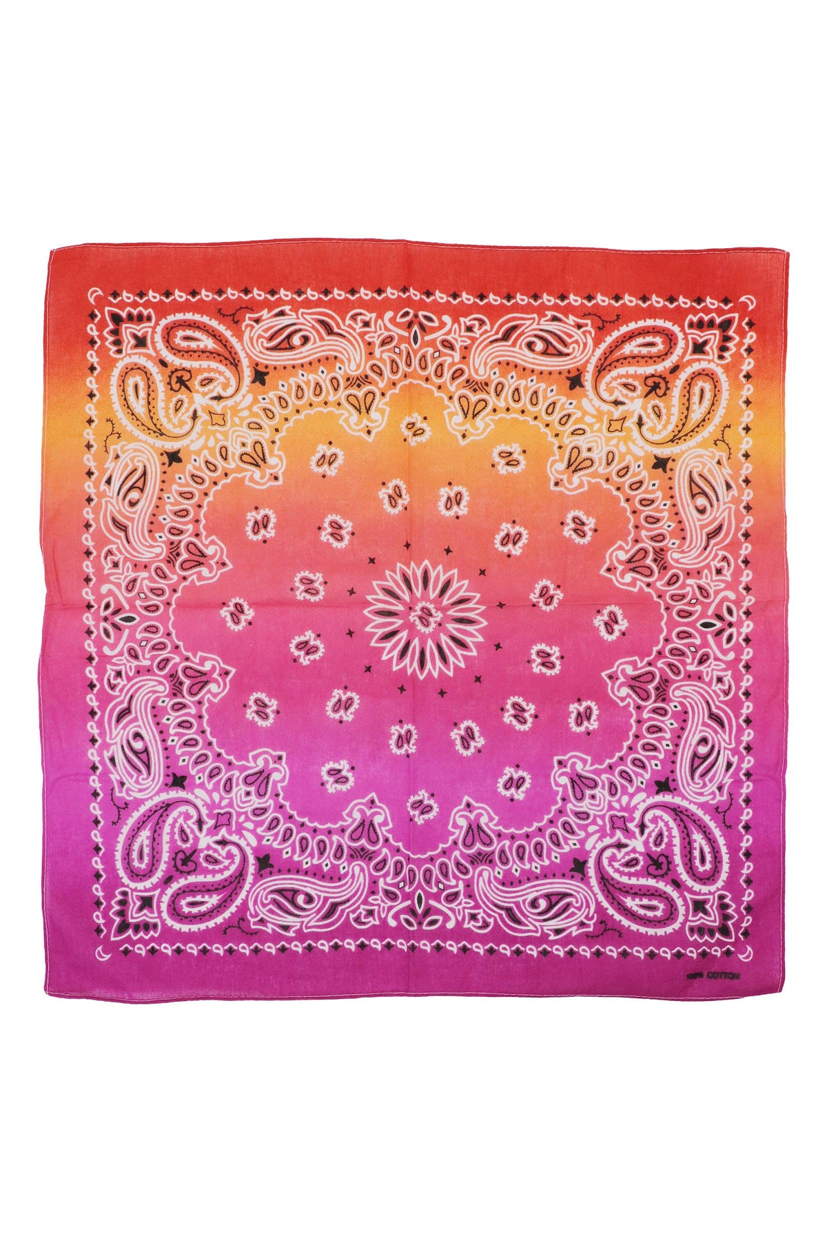 Paisley Vibrant Ombre Gradient Cotton Bandana
