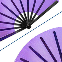 Transparent Glitter Purple X-Large Hand Fan