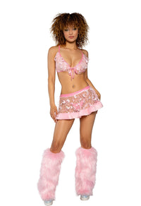Butterfly Skirt Fur Trim
