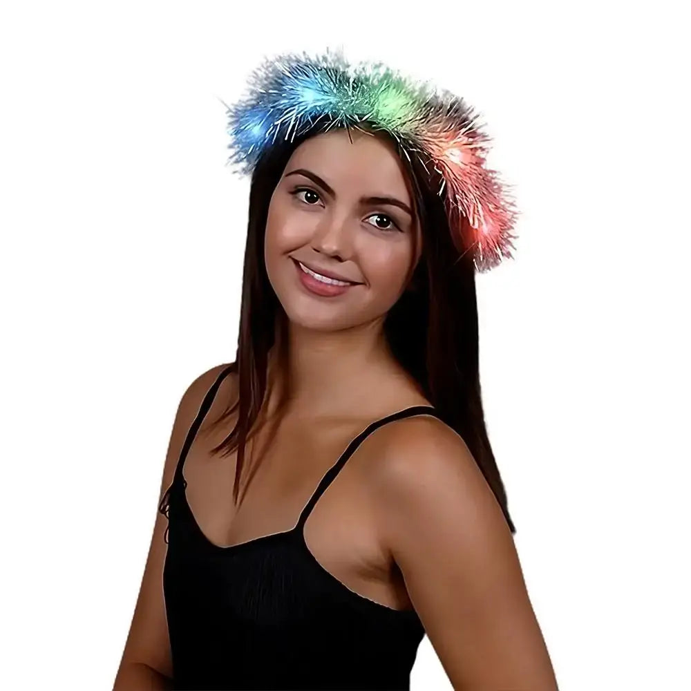 Light Up Tinsel Halo Crown Headband