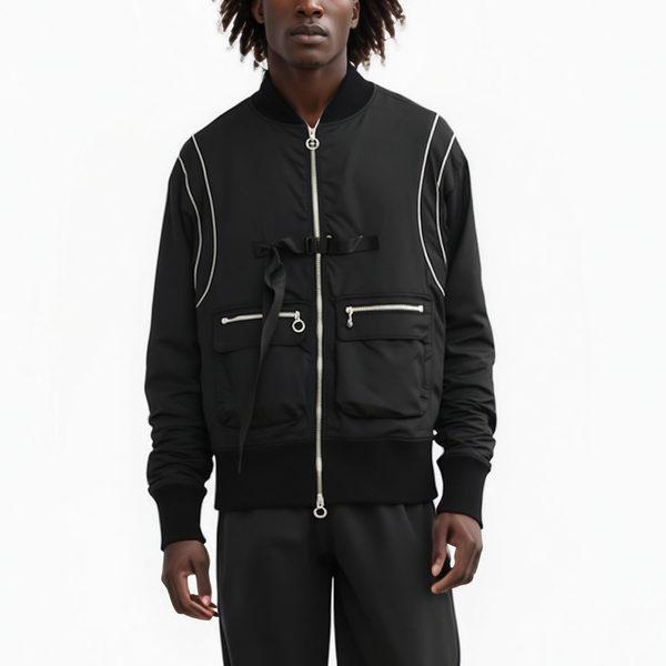 Konus Men's Oversize Bomber Jacket in Black