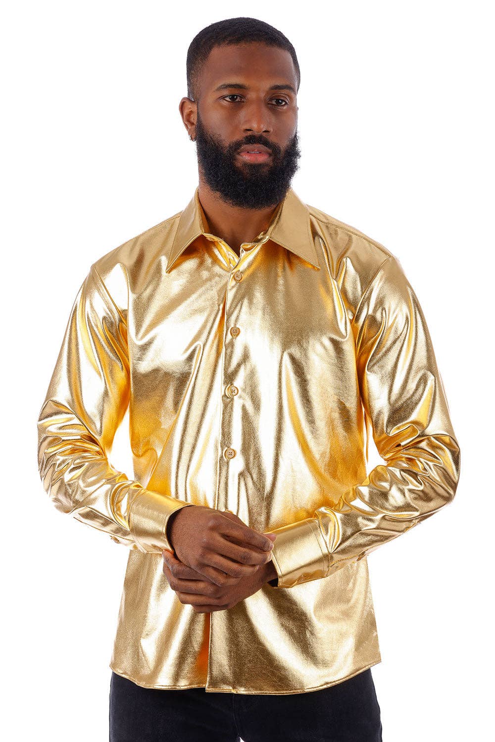 Men's Metallic Silver Shirt