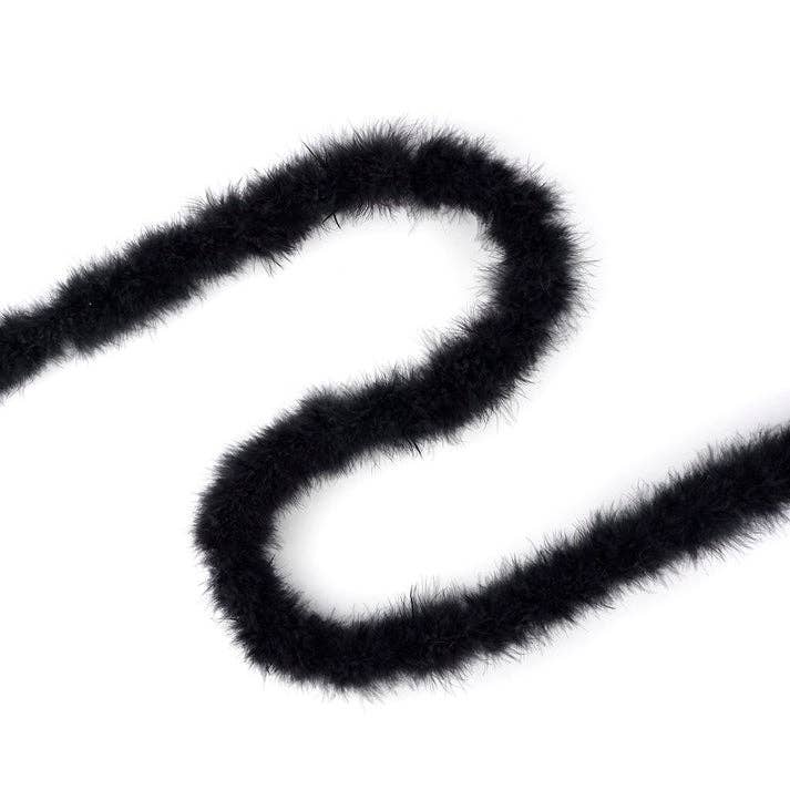 Thin Marabou Feather Boa - Black